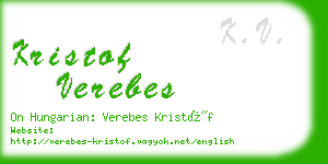 kristof verebes business card